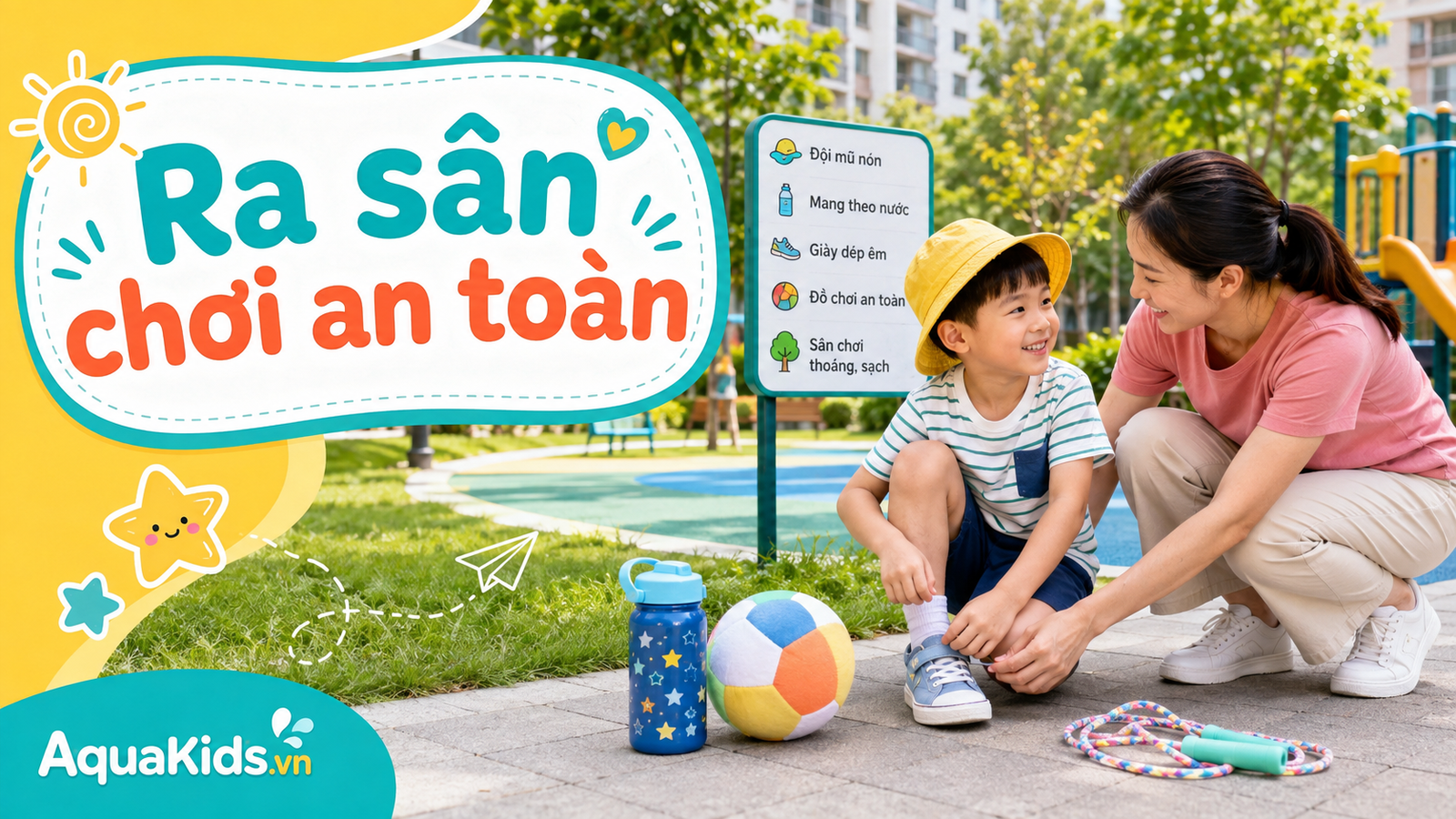 Chơi ngoài trời an toàn cho bé: checklist trước khi ra sân hoặc công viên