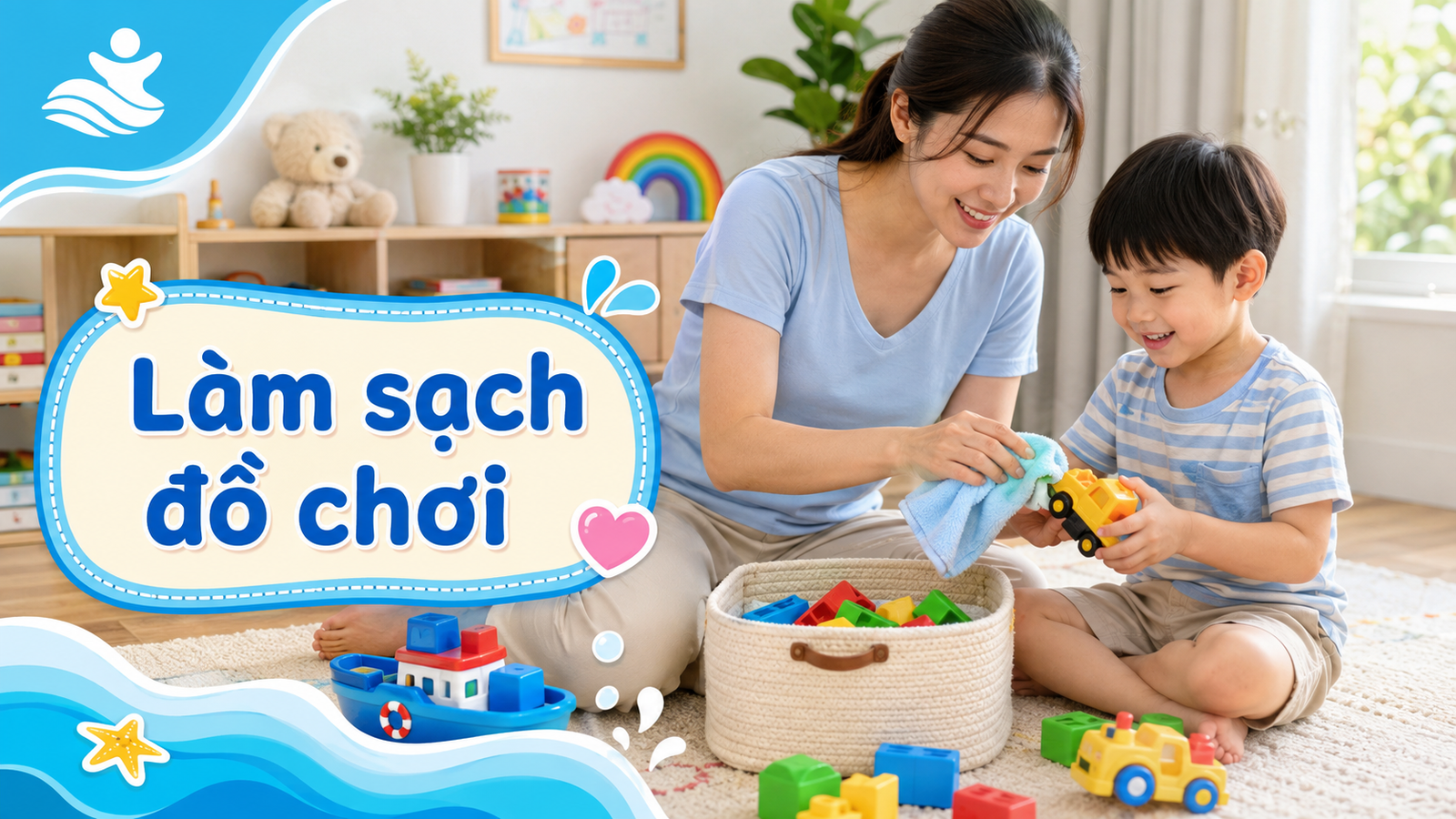 Làm sạch đồ chơi cho bé: routine 5 phút sau khi chơi