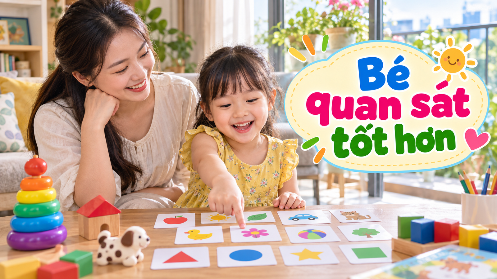 Trò chơi quan sát cho bé: 7 cách tìm màu, hình và chi tiết quanh nhà