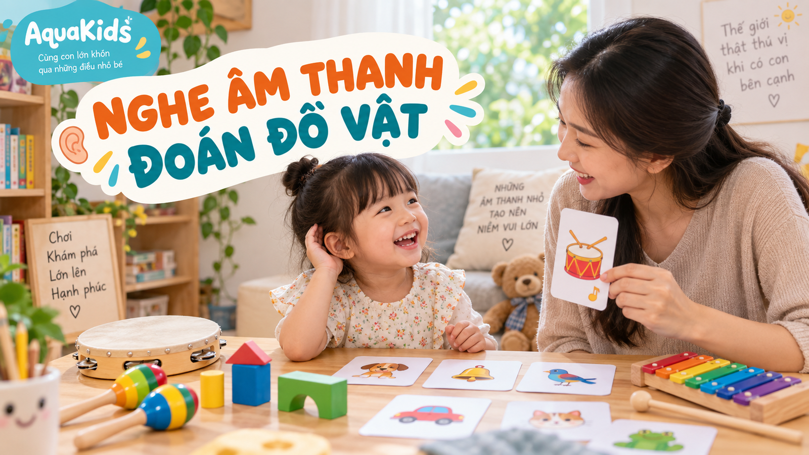 Trò chơi nghe âm thanh đoán đồ vật cho bé: chơi vui và luyện chú ý