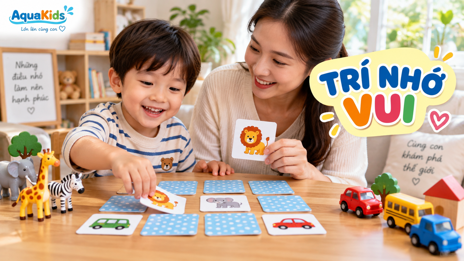 Trò chơi úp thẻ ghép cặp cho bé: nhớ vui mà không ép học