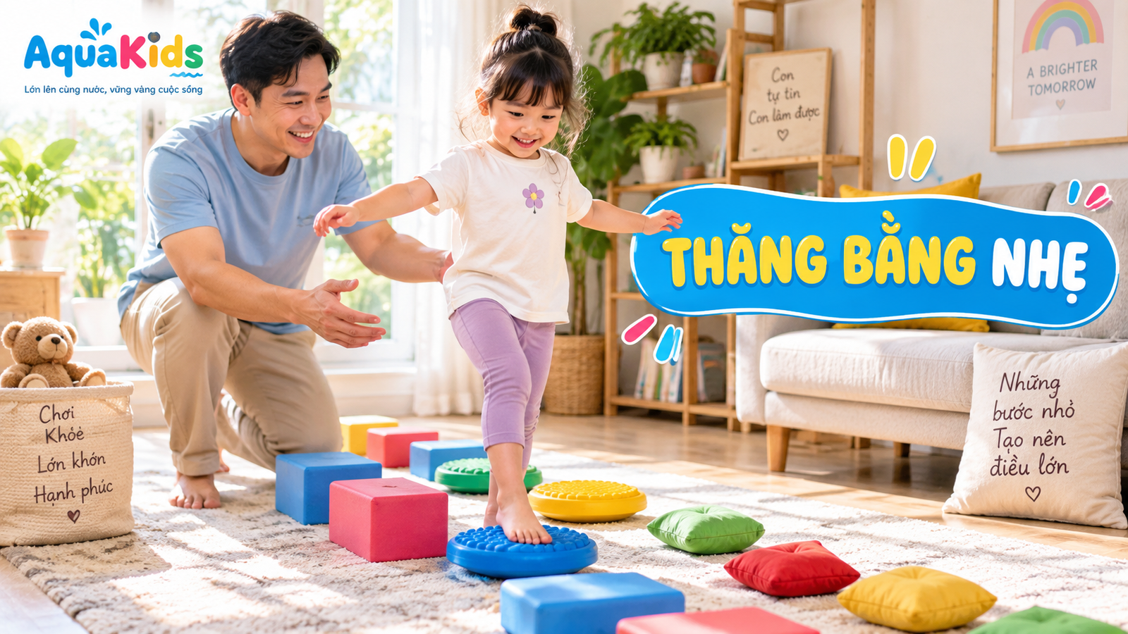 Trò chơi thăng bằng trong nhà cho bé: vận động nhẹ và an toàn
