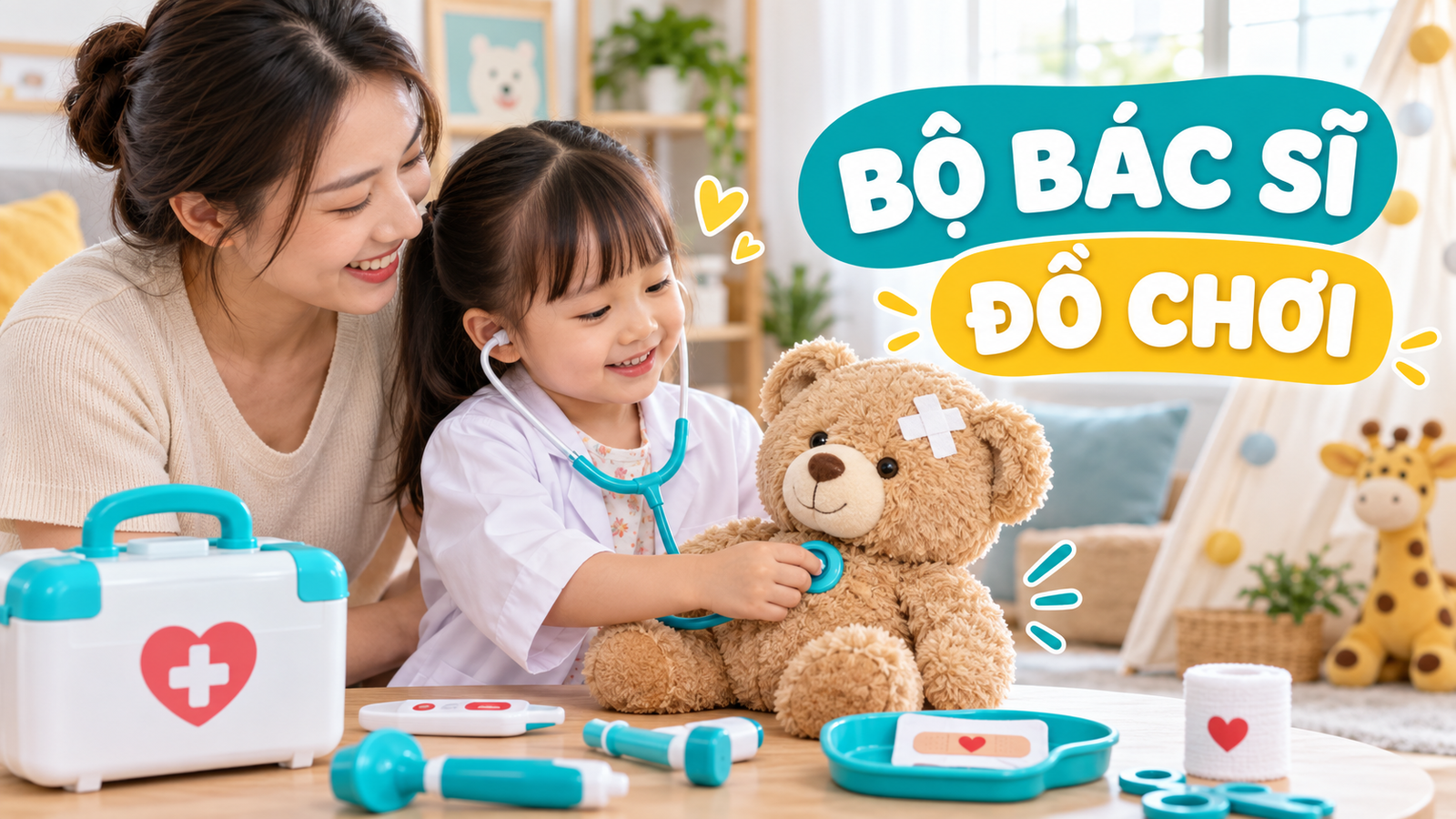 Bộ bác sĩ đồ chơi cho bé: chơi khám bệnh giả vờ sao cho an toàn?