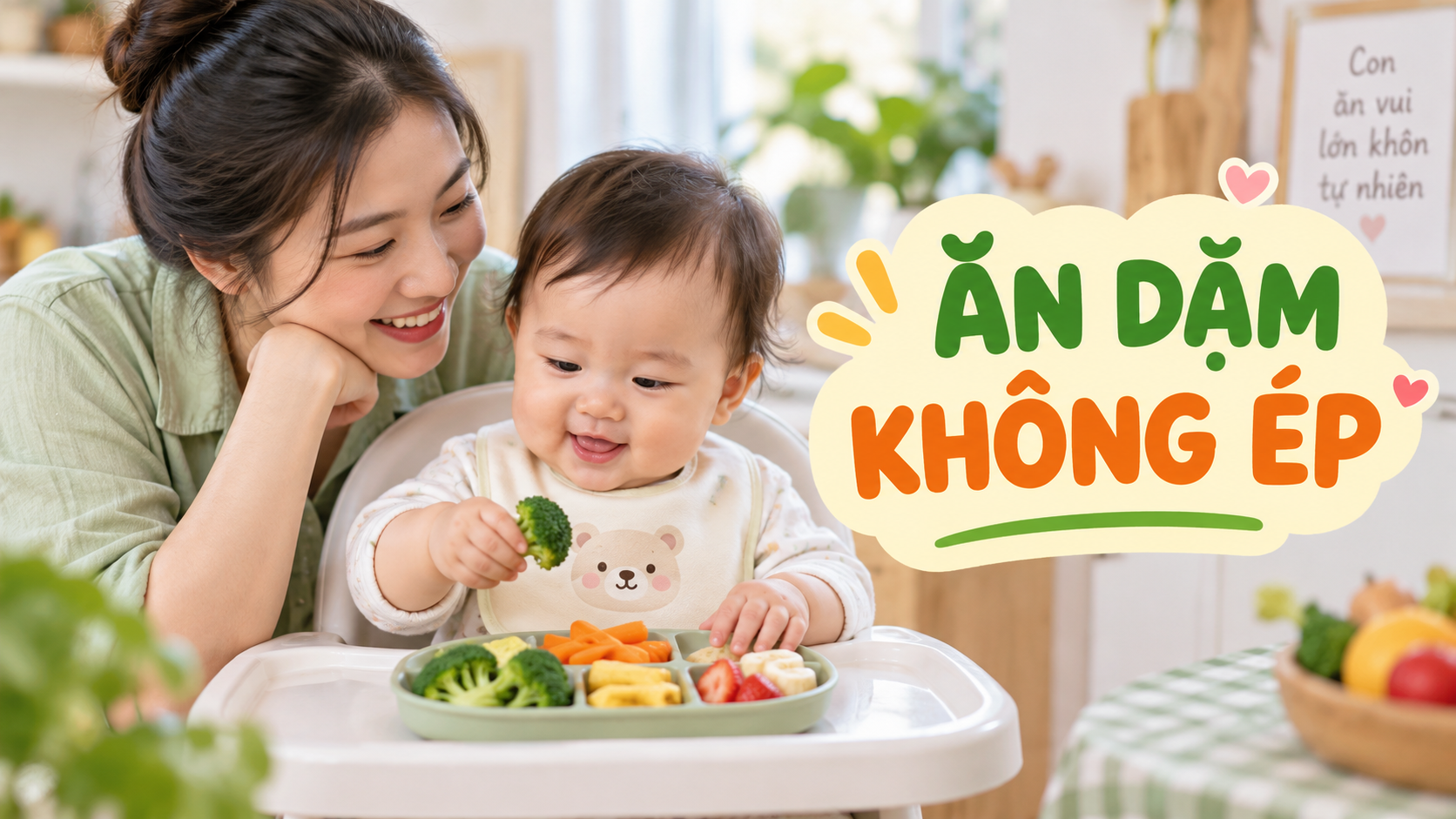 Ăn dặm không ép cho bé 6-12 tháng: chơi với màu, mùi và kết cấu