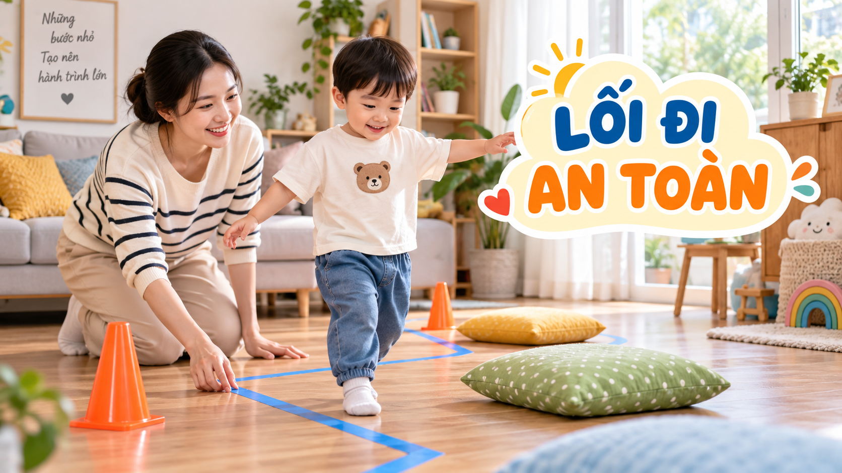 Lối đi an toàn cho bé 2-3 tuổi: 5 trò vận động nhẹ trong nhà