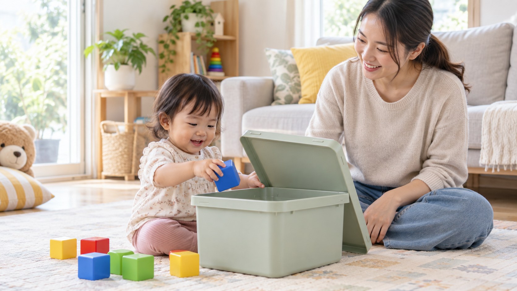 Mở nắp hộp cho bé 1-2 tuổi: chơi cất vào lấy ra an toàn