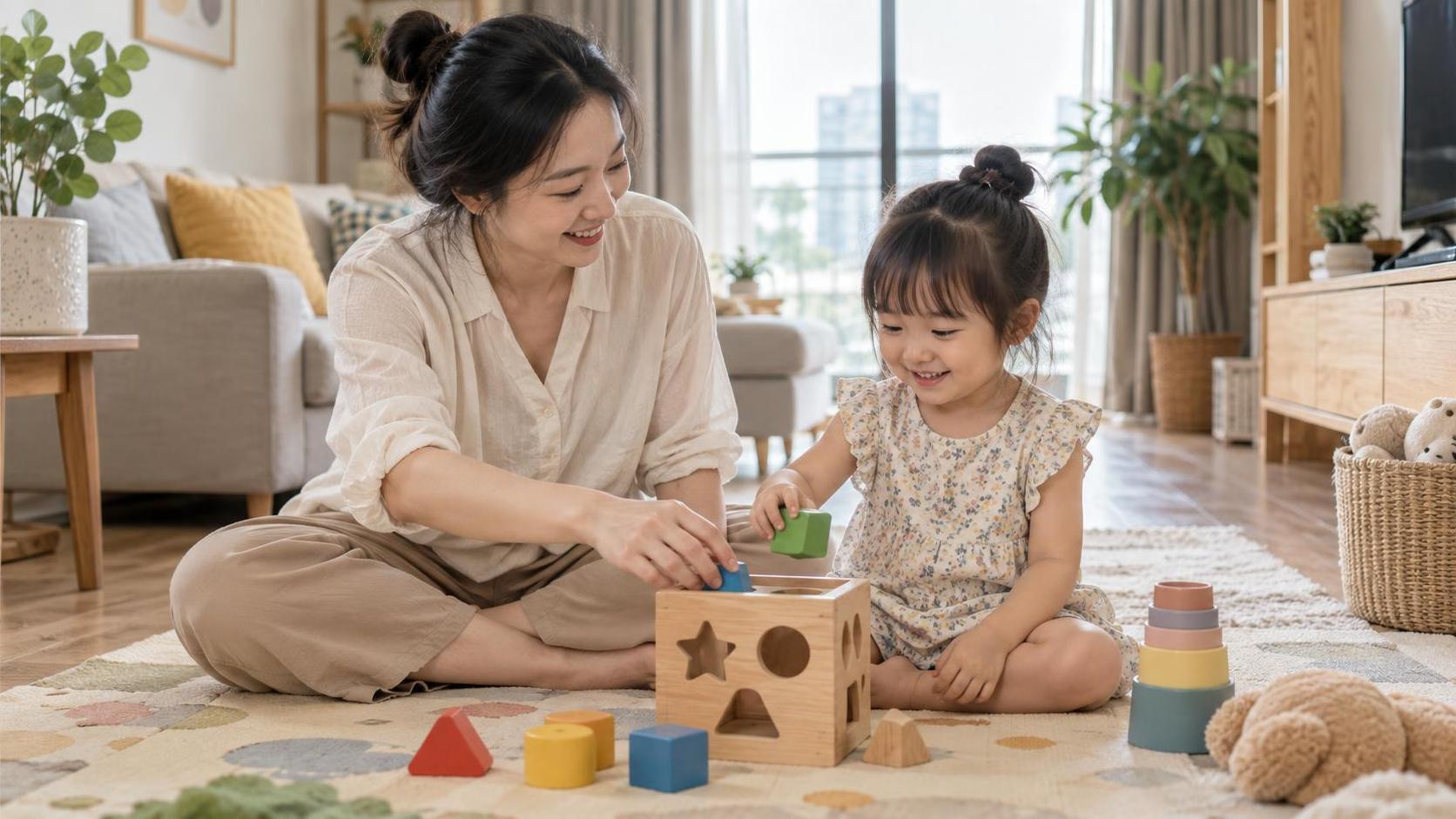 Phân biệt to nhỏ cho bé 1-2 tuổi: chơi cốc, bóng và khối lớn