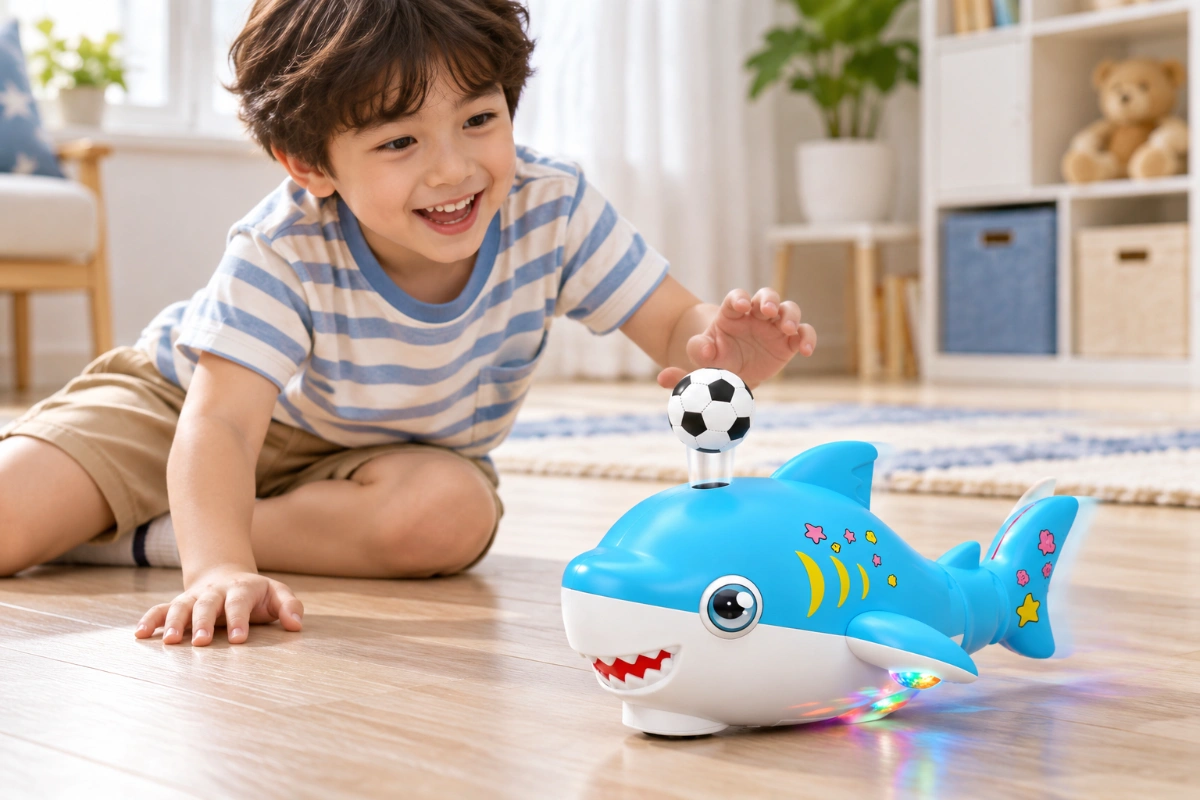 Đồ chơi cá mập thôi bóng di chuyển có nhạc quà tặng cho bé trai bé gái AquaKids