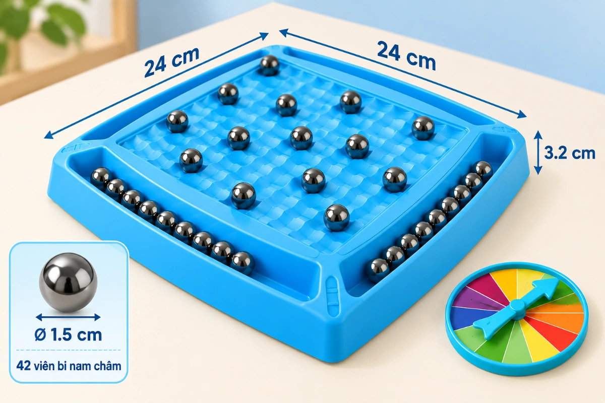 Bàn cờ đá bi nam châm trò chơi trí tuệ tư duy logic tương tác cải thiện tập trung và phán đoán cho bé AquaKids