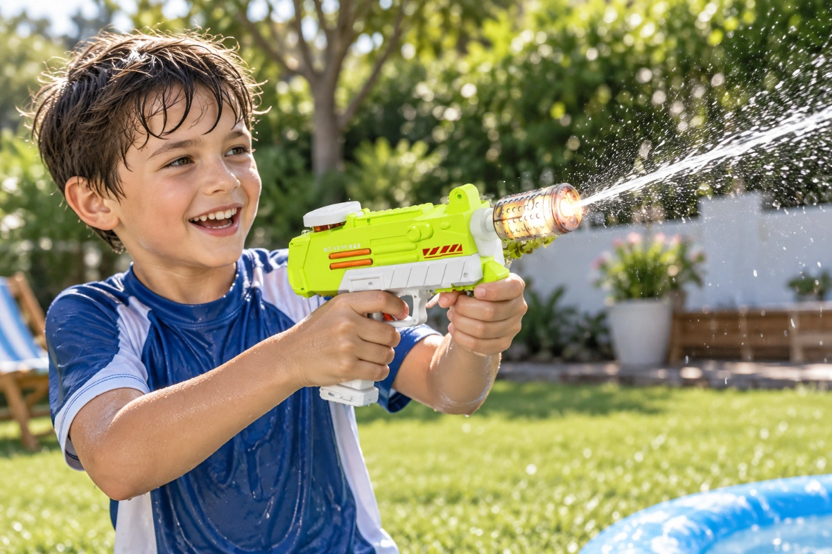 Máy Phun Nước Mini Tự Động Đồ Chơi Nước Sạc Điện Thiết Bị Đa Chế Độ Hè 2026 AquaKids