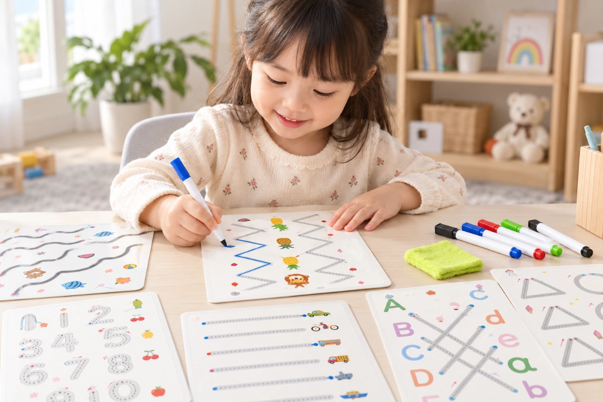 Combo Tập Tô Vẽ Thông Minh Xóa Được 64 Trang Học Liệu Montessori Tặng 6 Bút cho bé tiểu học 2 3 4 5 tuổi AquaKids