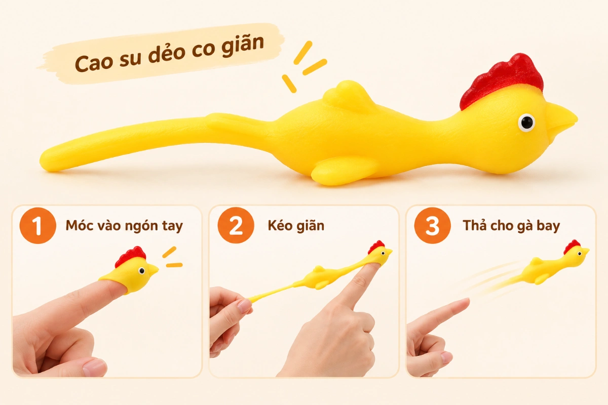Đồ chơi trẻ em thông minh gà bay dính tường