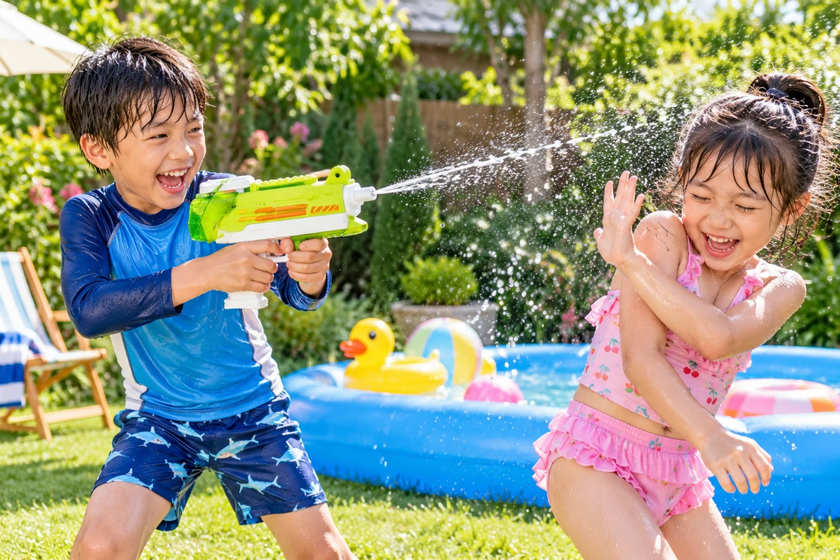 Máy Phun Nước 2 Nòng Cỡ Lớn Nước 2 Vòi Áp Lực To Xa kích thước 60cm khẩu phun nước mùa hè