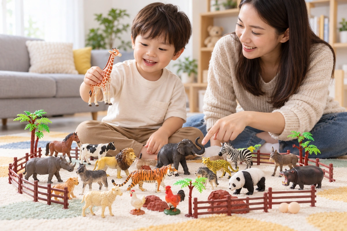 Bộ đồ chơi mô hình động vật thú rừng hoang dã 58 chi tiết cho bé đồ chơi giáo dục thông minh