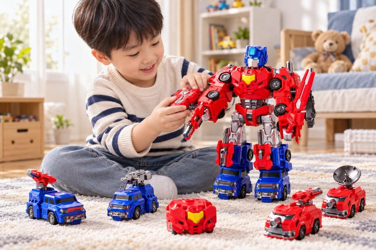 Đồ chơi robot nam châm lắp ráp 8in1 biến hình thông minh cho bé phát triển tư duy hộp quà tặng AquaKids