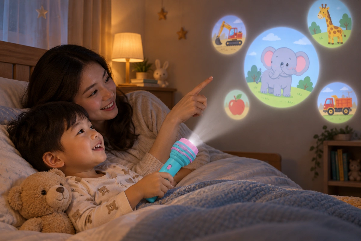 Đồ chơi giáo dục đèn pin chiếu ánh phát sáng đồ chơi trí tuệ chiếu hình ngộ nghĩnh cho bé nhận biết thế giới AquaKids