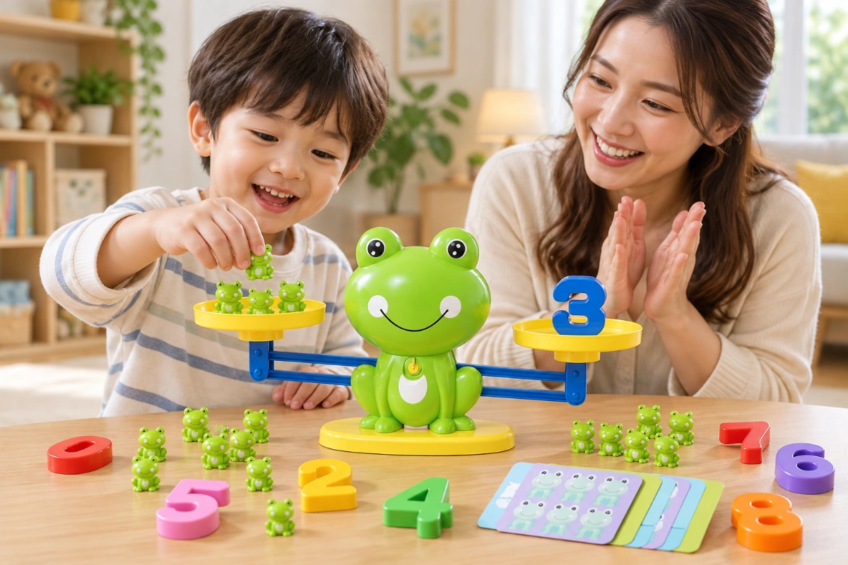 Đồ chơi giáo dục đồ chơi trí tuệ êch cân bằng toán học học số đếm phát triển tư duy cho bé trên 2 tuổi AquaKids
