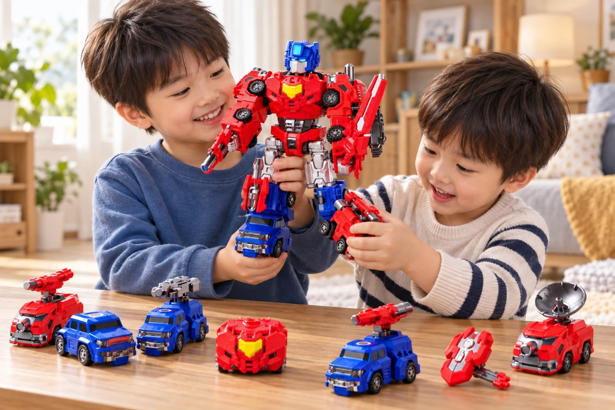 Robot biến hình từ tính đồ chơi lắp ráp siêu nhân khớp nam châm 24 trong 1 phát triển tư duy cho bé AquaKids