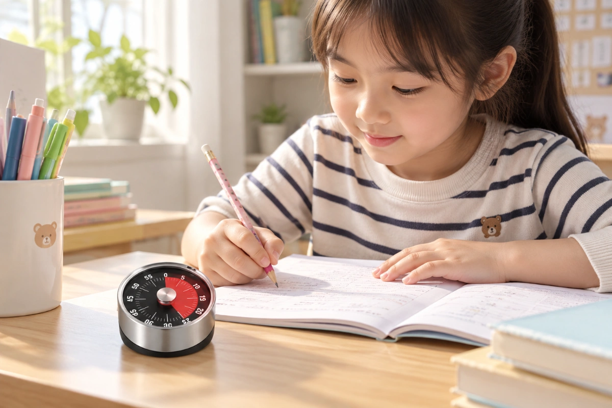 Đồng hồ hẹn giờ Pomodoro cho bé học tập - Đồng hồ đếm ngược trực quan chống trì hoãn có nam châm AquaKids