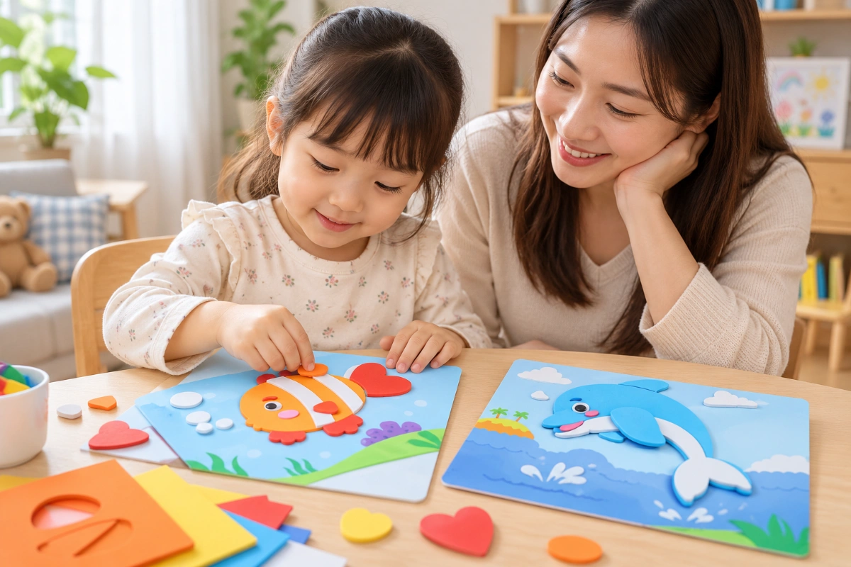 COMBO 10 Tranh dán xốp 3D xé dán cho bé Đồ chơi trí tuệ rèn luyện khéo léo làm quà cho bé AquaKids