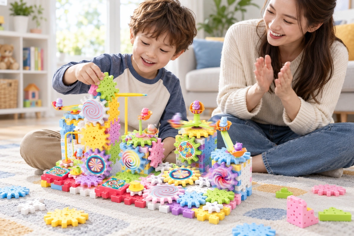 Bộ đồ chơi lắp ghép xếp hình bánh răng chuyển động, vòng xoay 83, 165, 203 chi tiết AquaKids