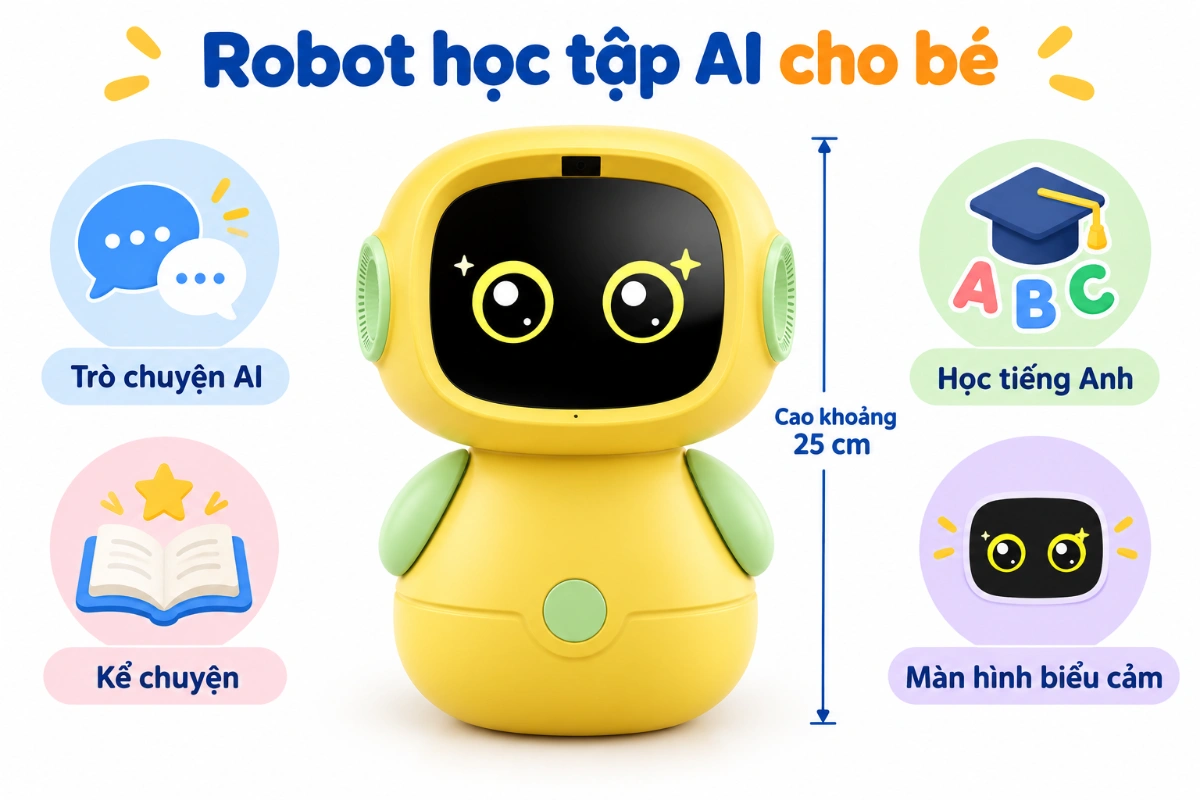 Robot học tập giáo dục sớm Timi tương tác AI thông minh cho bé AquaKids