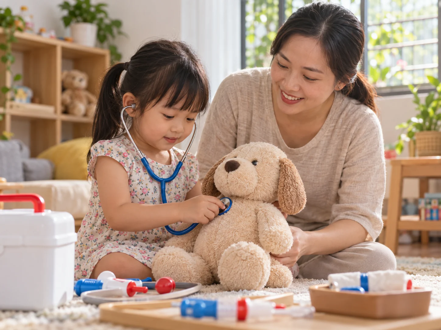 Minh họa 1 cho bài Đồ chơi bác sĩ cho bé: cách chơi nhập vai giúp con bớt sợ đi khám
