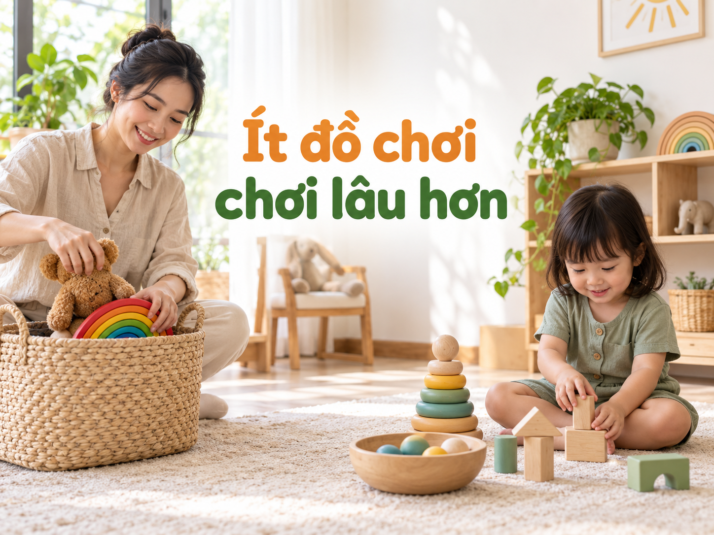 Đồ chơi xoay vòng theo tuần: ít món hơn nhưng con chơi lâu hơn
