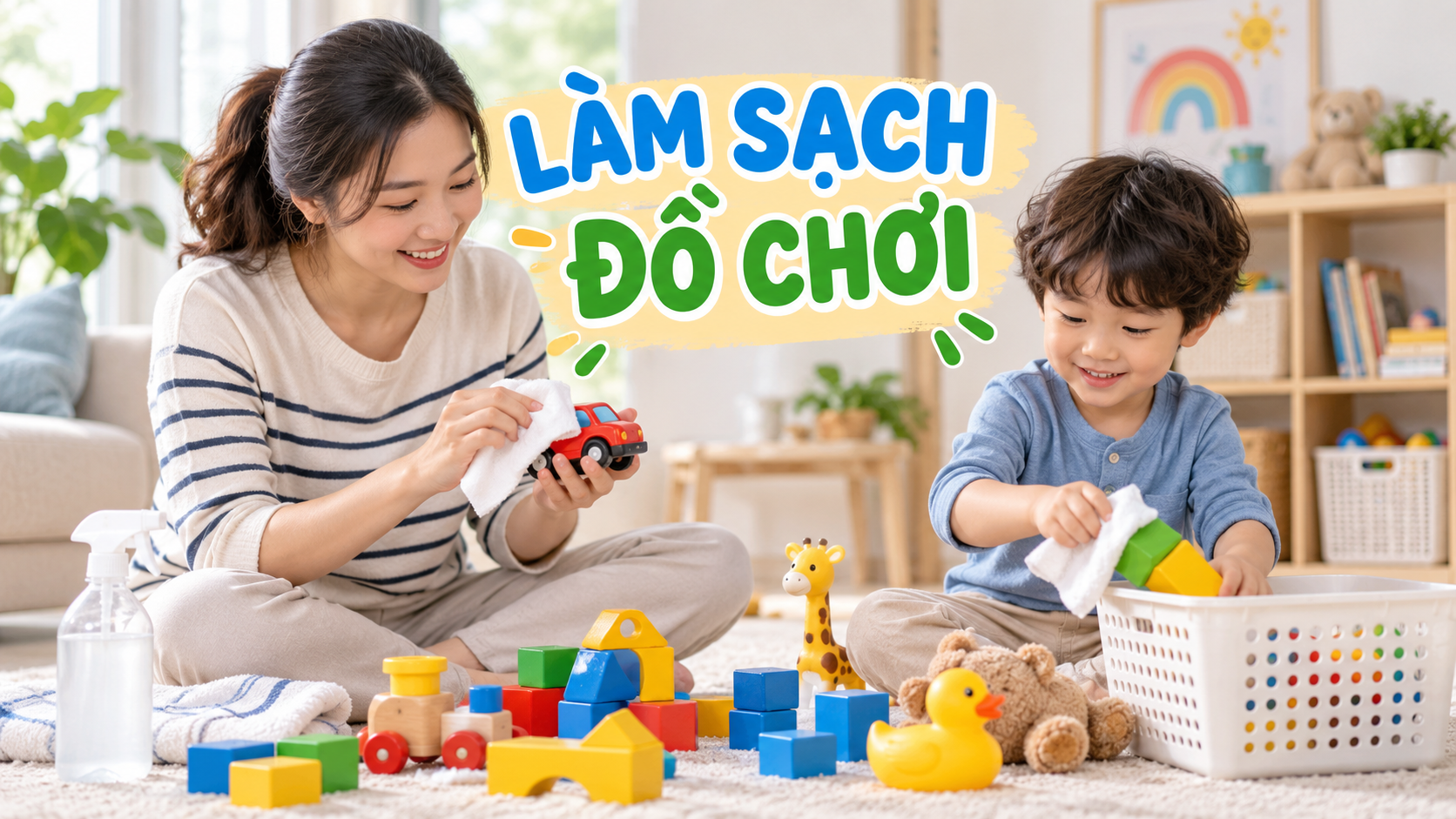 Làm sạch đồ chơi cho bé: routine 5 phút sau khi chơi