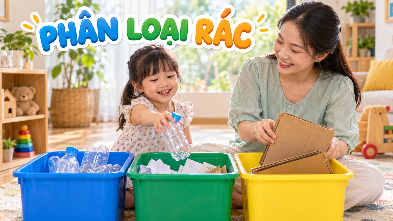 Trò chơi phân loại rác cho bé: học thói quen xanh từ vật dụng sạch