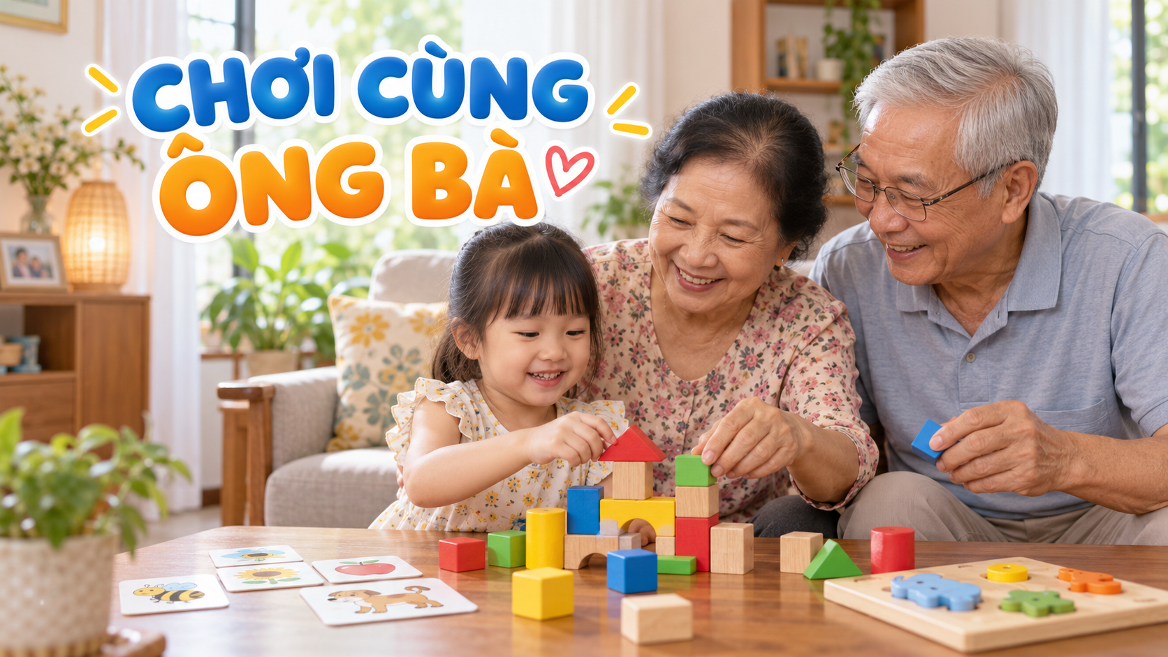 Chơi cùng ông bà: 10 trò chơi chậm, an toàn và dễ nói chuyện với cháu