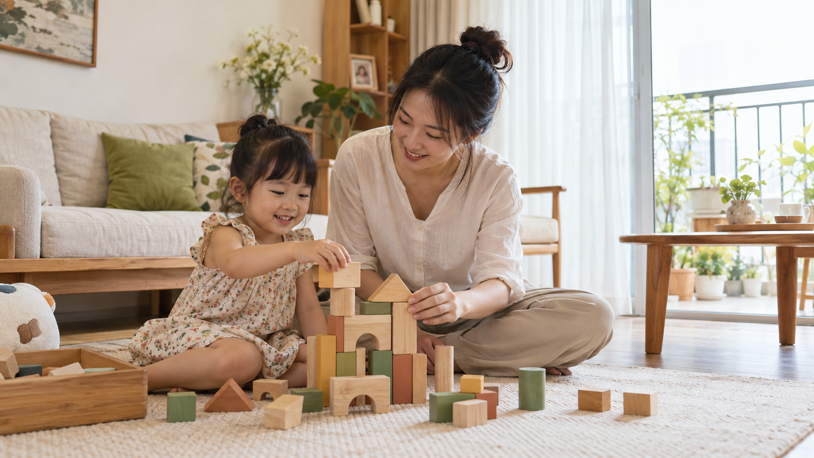 Gia đình chơi cùng bé tại nhà vào cuối tuần