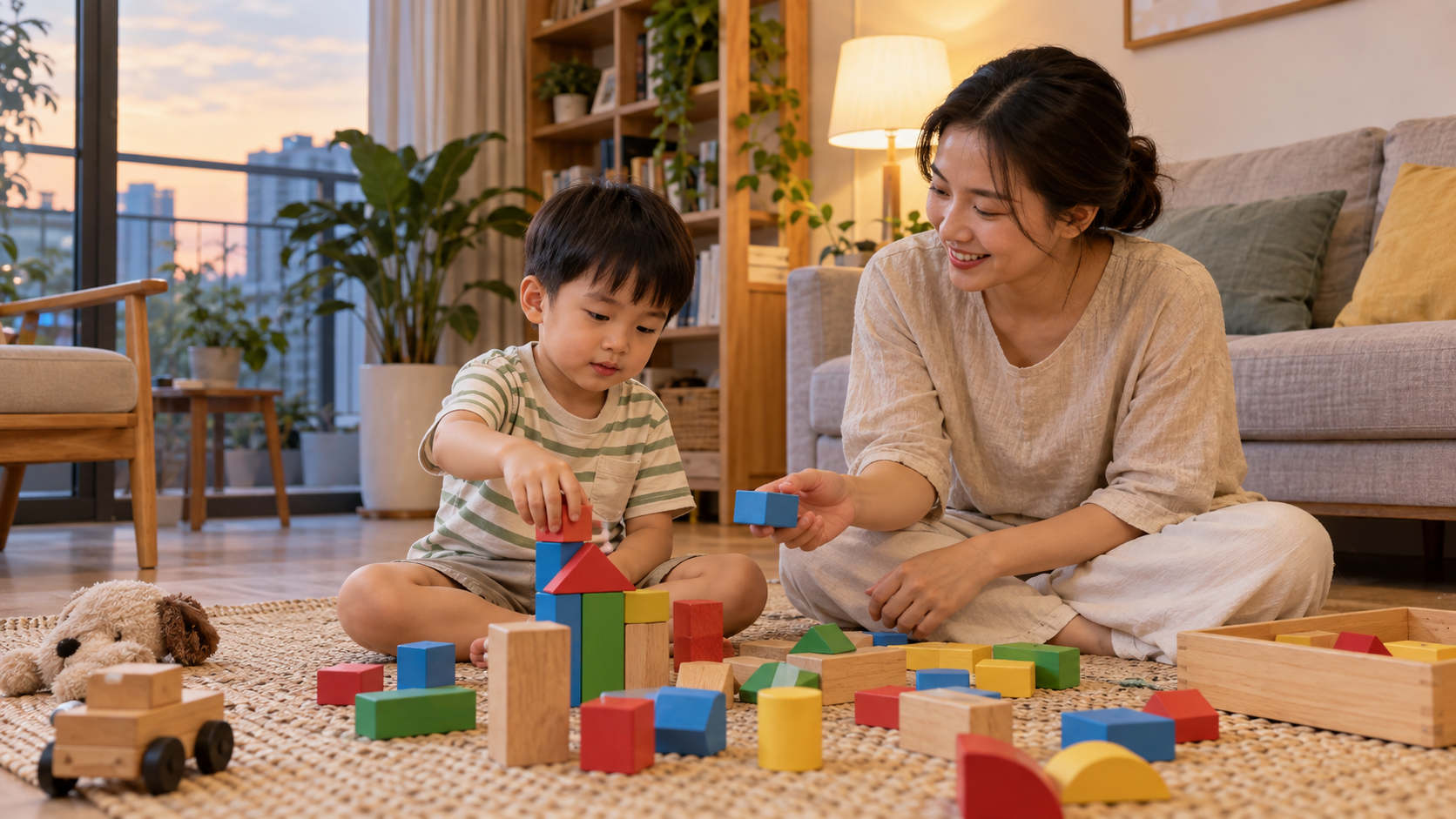 Phụ huynh chuẩn bị hoạt động khung giờ không màn hình cho bé 3-6 tuổi cho bé độ tuổi của bé trong góc chơi an toàn