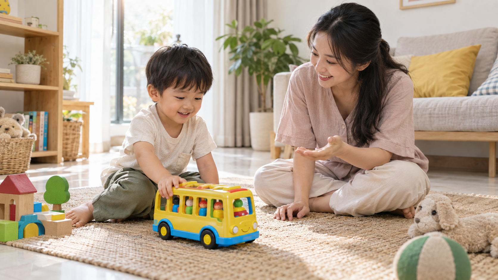 Minh họa 2 cho bài Xe buýt đồ chơi cho bé: biến chuyến đi giả vờ thành giờ kể chuyện