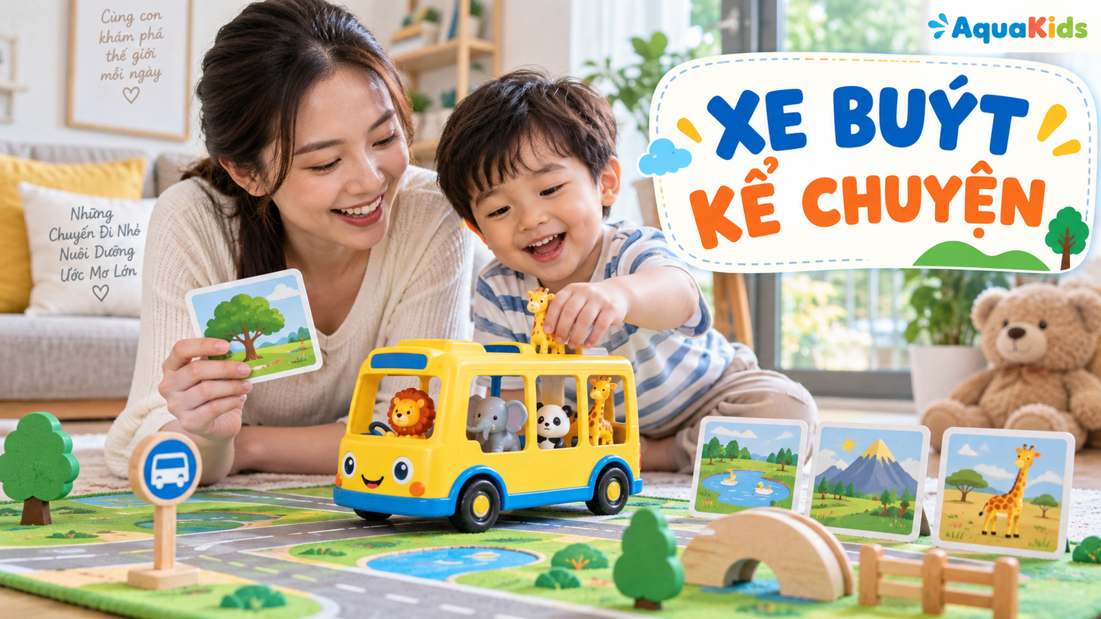 Xe buýt đồ chơi cho bé: biến chuyến đi giả vờ thành giờ kể chuyện