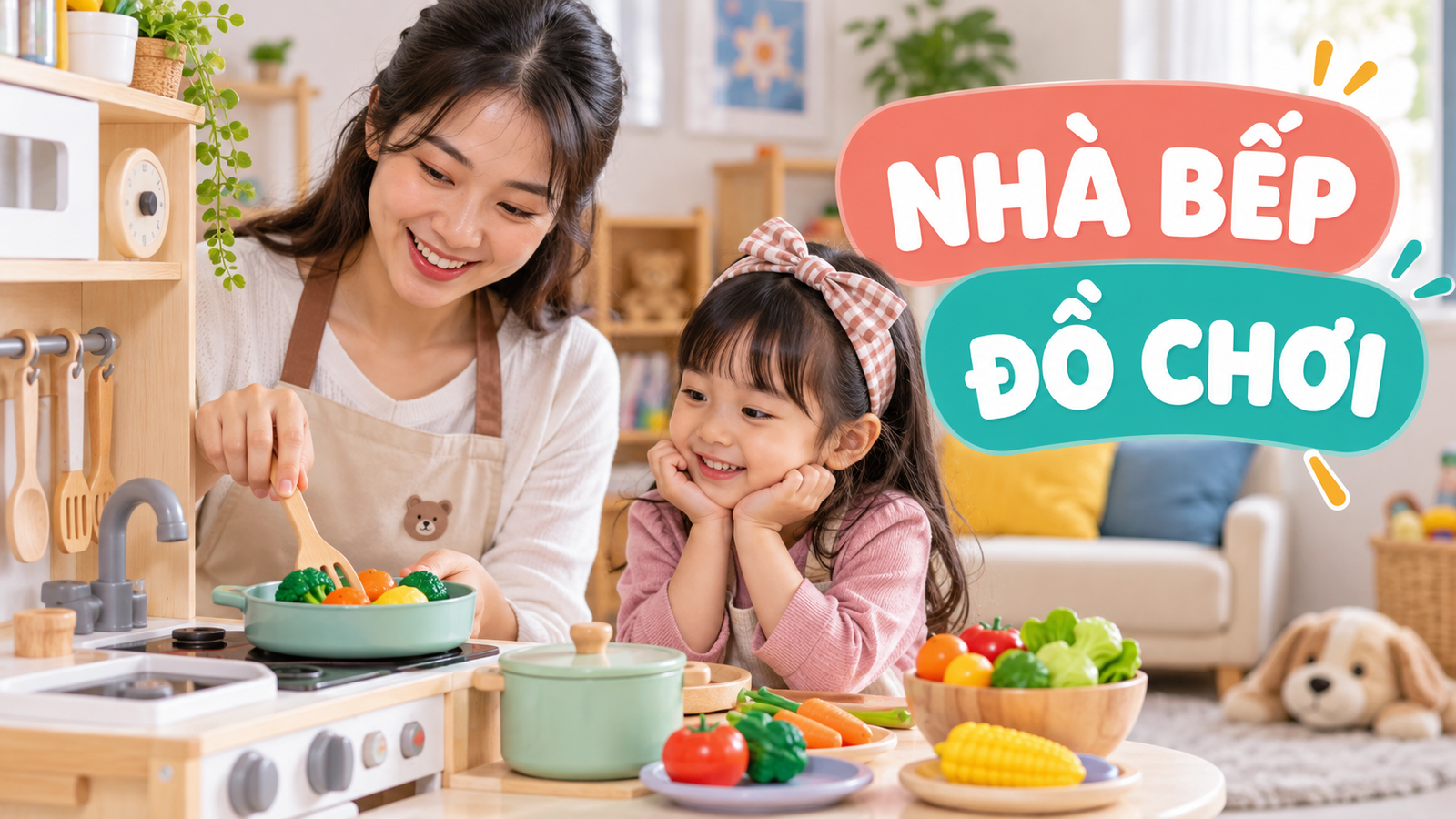 Nhà bếp đồ chơi cho bé: nhập vai nấu ăn và học chờ lượt