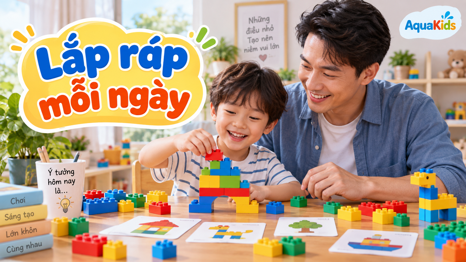 Lắp ráp mỗi ngày với bé: 10 phút xây, kể và thử lại
