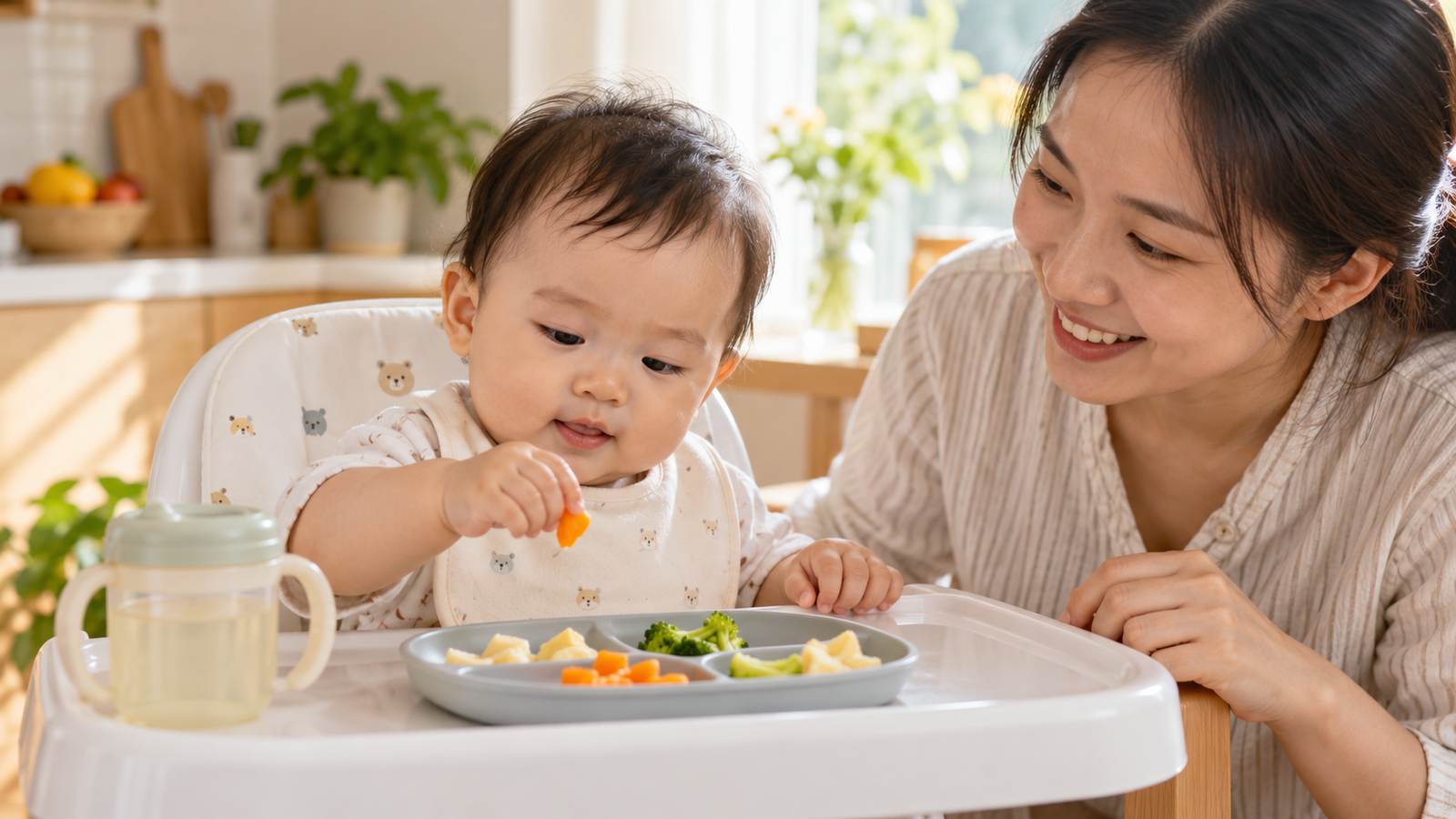 Bốc nhón khi ăn dặm cho bé 6-12 tháng: chơi với thức ăn mà vẫn an toàn
