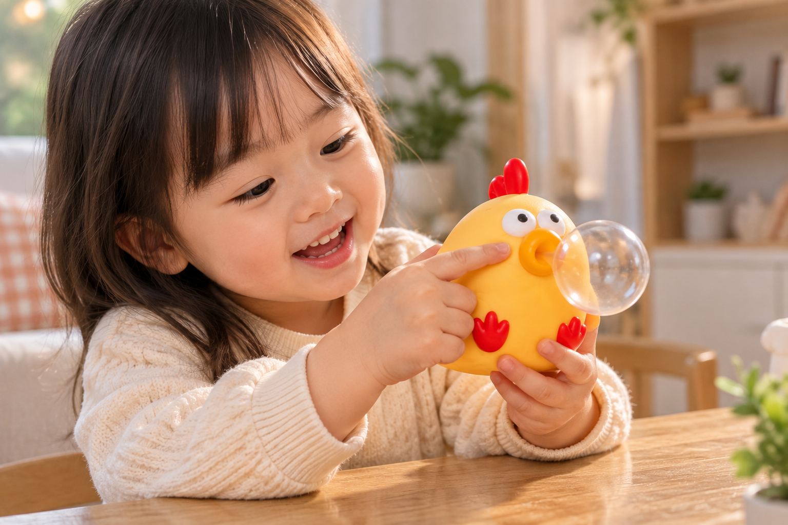 Đồ chơi Squishy Gà Bong Bóng bóp xả stress siêu mềm cute đáng yêu Aquakids - Ảnh lifestyle / cách chơi