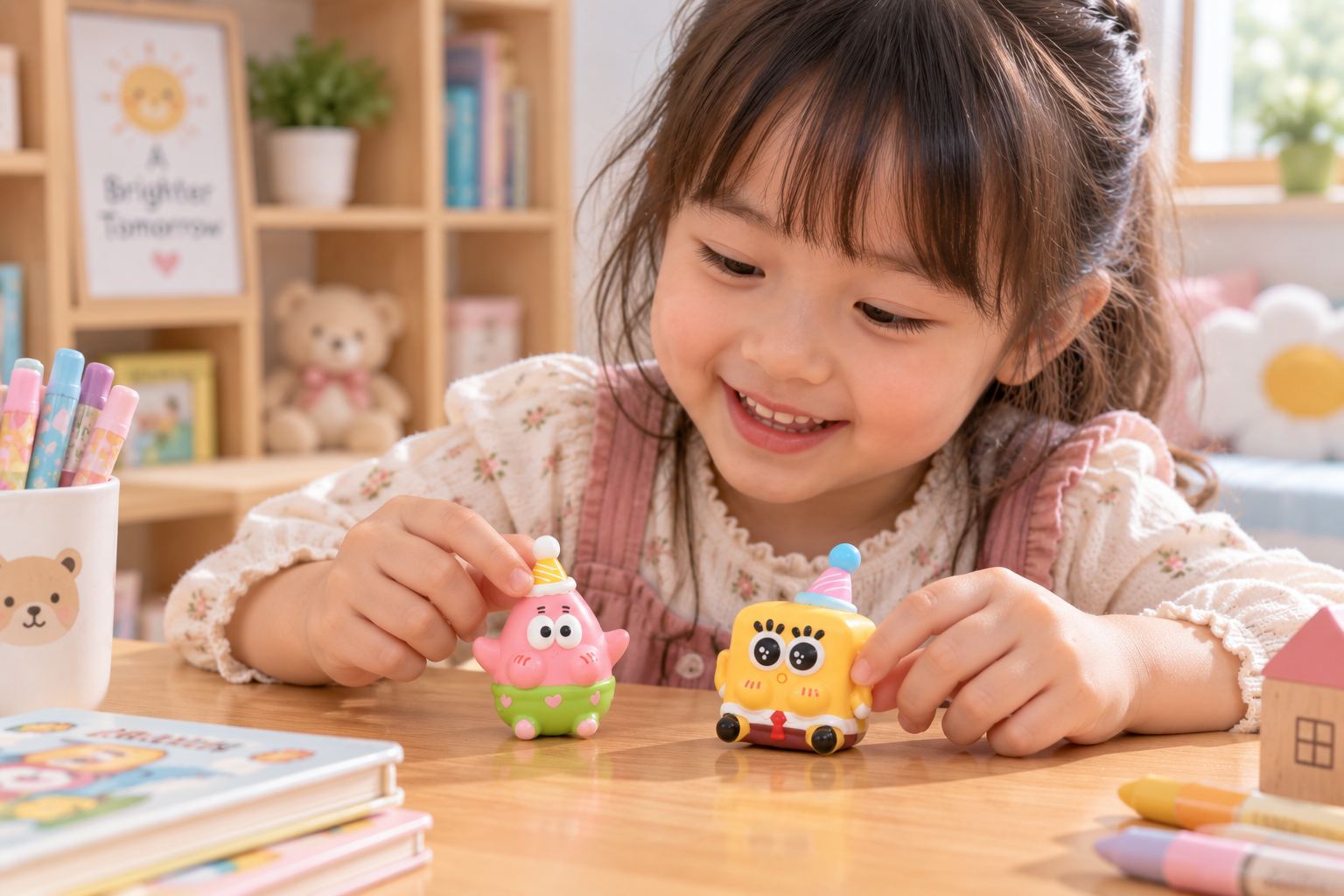 Đồ chơi Squishy Mochi bóp xả stress siêu mềm cute vô tri giải trí nhân vật Bọt Biển Sao Biển Sponge Bob Aquakids - Ảnh lifestyle / cách chơi