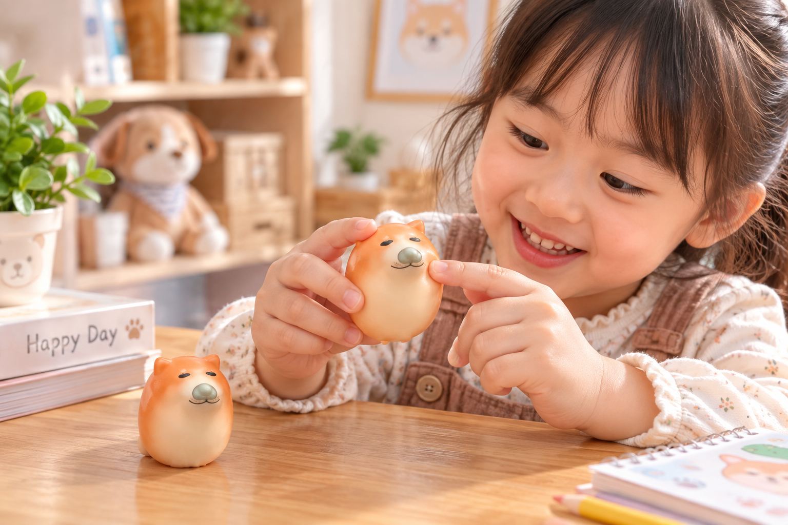 Đồ chơi Squishy Mochi bóp xả stress siêu mềm cute vô tri giải trí nhân vật Chó Shiba Inu Aquakids - Ảnh lifestyle / cách chơi