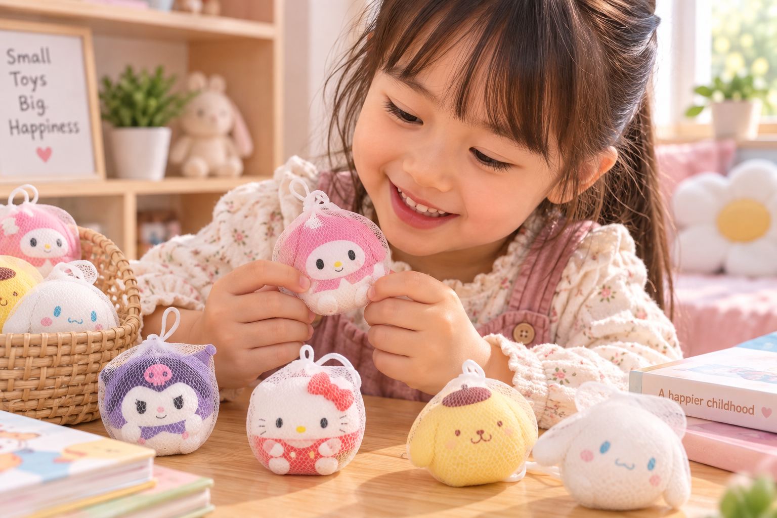 Đồ chơi Squishy Mochi bóp xả stress siêu mềm cute vô tri giải trí nhân vật Kuromi Melody Cinamoroll Aquakids - Ảnh lifestyle / cách chơi