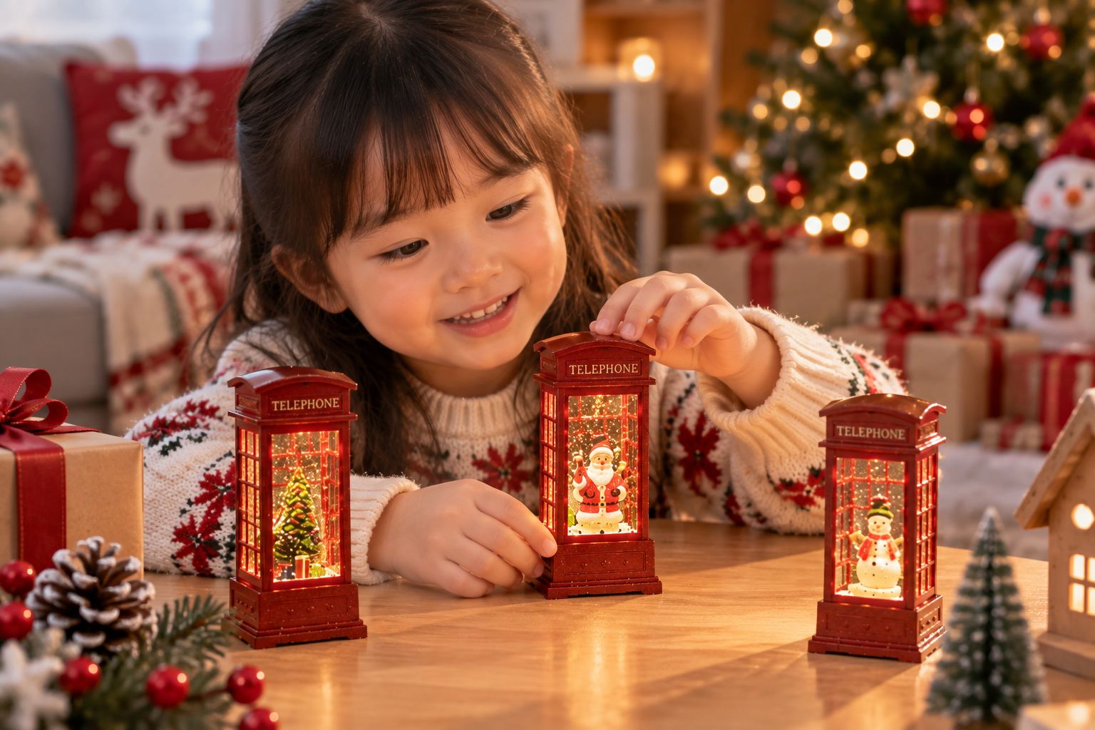Đèn Pha Lê Ông Già Noel Trang Trí Cây Thông Noel Quà Tặng Giáng Sinh Người Tuyết Giáng Sinh Aquakids - Ảnh lifestyle / cách chơi