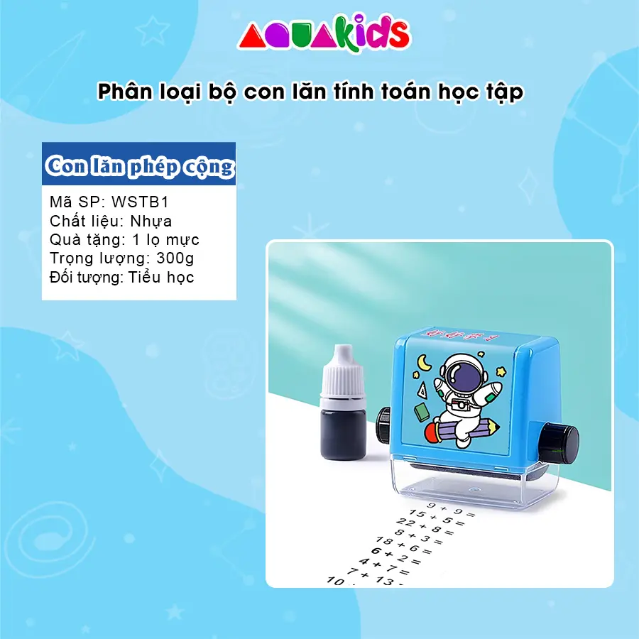 Con lăn tạo phép tính cộng trừ,máy tạo phép tính đơn giản cho bé học tính nhanh AquaKids
