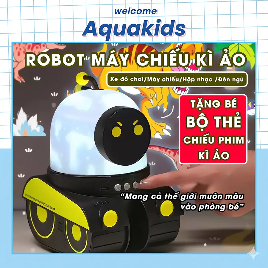 Robot đèn chiếu 3in1 mini kết nối blutooth chiếu sao star vừa là đèn ngủ đèn trang trí vừa phát nhạc
