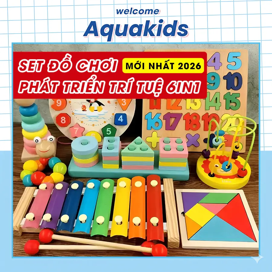 Đồ chơi Montessori bằng gỗ cho bé - Bộ giáo cụ phát triển trí tuệ, rèn luyện kỹ năng vận động tinh