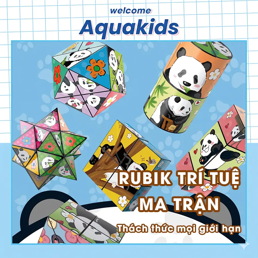 Đồ chơi lắp ráp khối Rubik 3D gấu trúc dễ thương nhiều hình dạng độc đáo phát triển trí sáng tạo