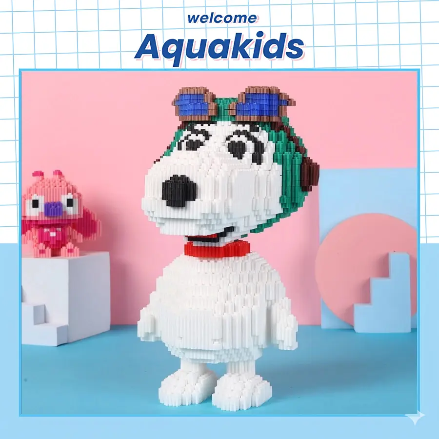 Mô hình Snoopy size lớn to bự lắp ráp nhân vật anime Aquakids