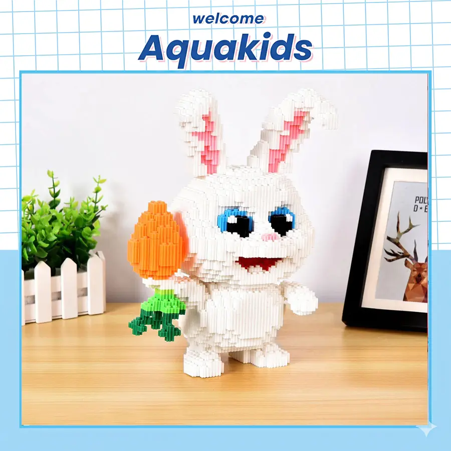 Mô hình đồ chơi lắp ráp thỏ Snowball nhân vật cỡ lớn 30cm Aquakids