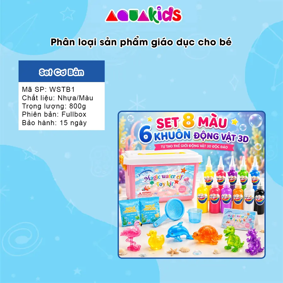 Đồ chơi màu nước ma thuật tạo hình nước biển cho trẻ em DIY Magic Water Toy 3D bản đặc biệt Aquakids
